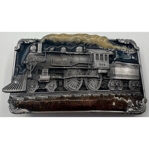 1986 Siskiyou Buckle Co. Steam Locomotive Belt Buckle - Made in USA